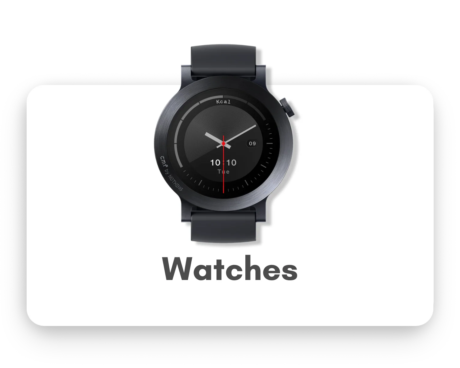 Minimal smartwatch styled for the Nothing ecosystem, notification screen visible on dark background — Digital Dukaan