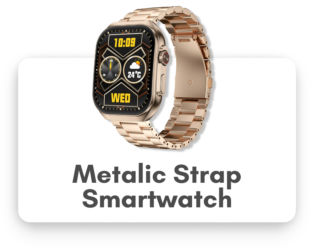 Men’s metallic strap smart watches – stainless & mesh