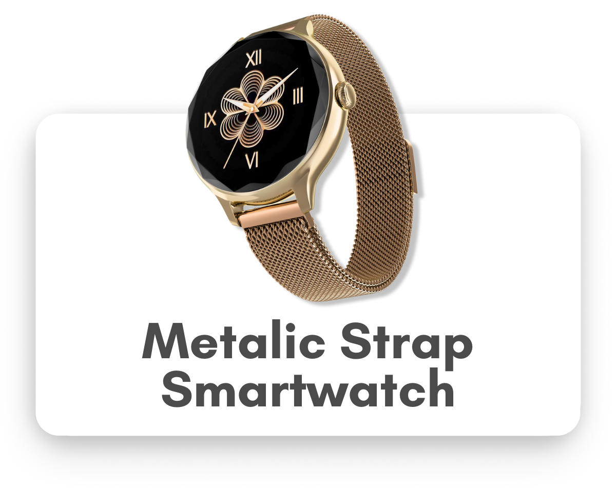 Women’s metallic strap smart watches – mesh & stainless options