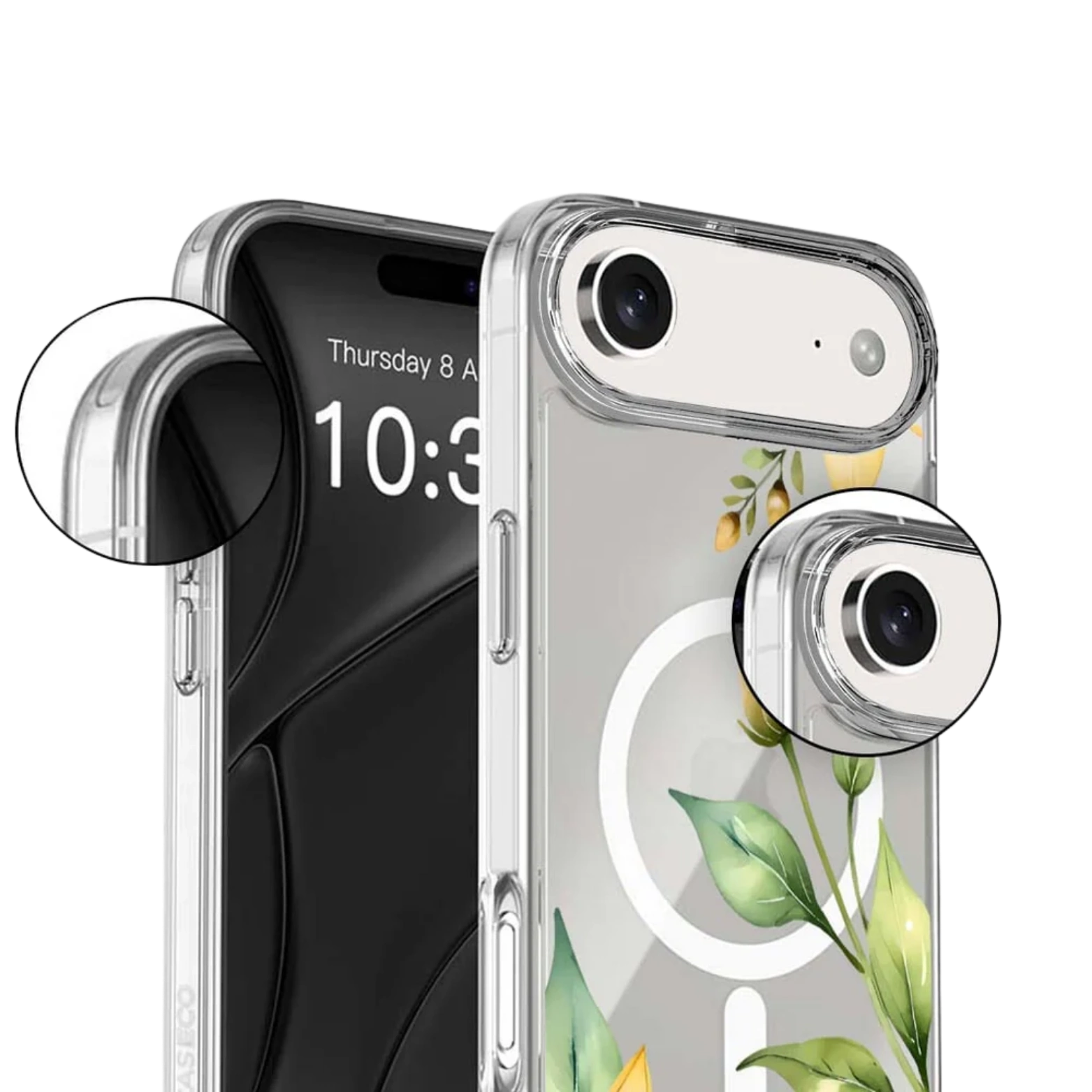 MagSafe iPhone Air Yellow Wildflower Clear Case