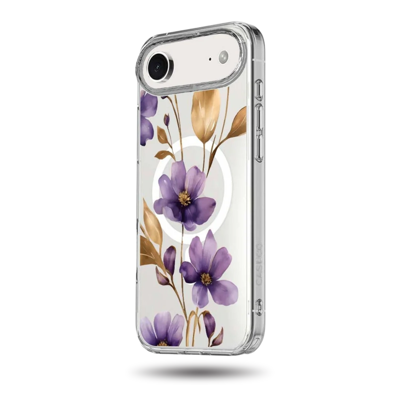 iPhone Air Purple Wildflower Clear Case With MagSafe