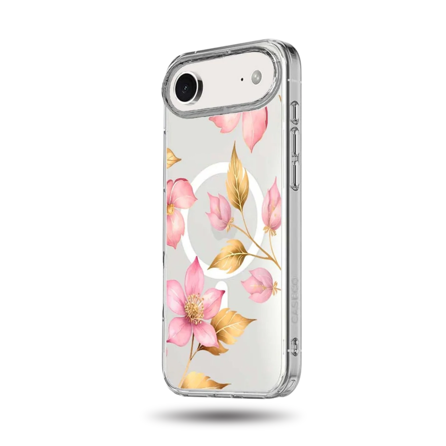 iPhone Air Pink Wildflower Clear Case With MagSafe