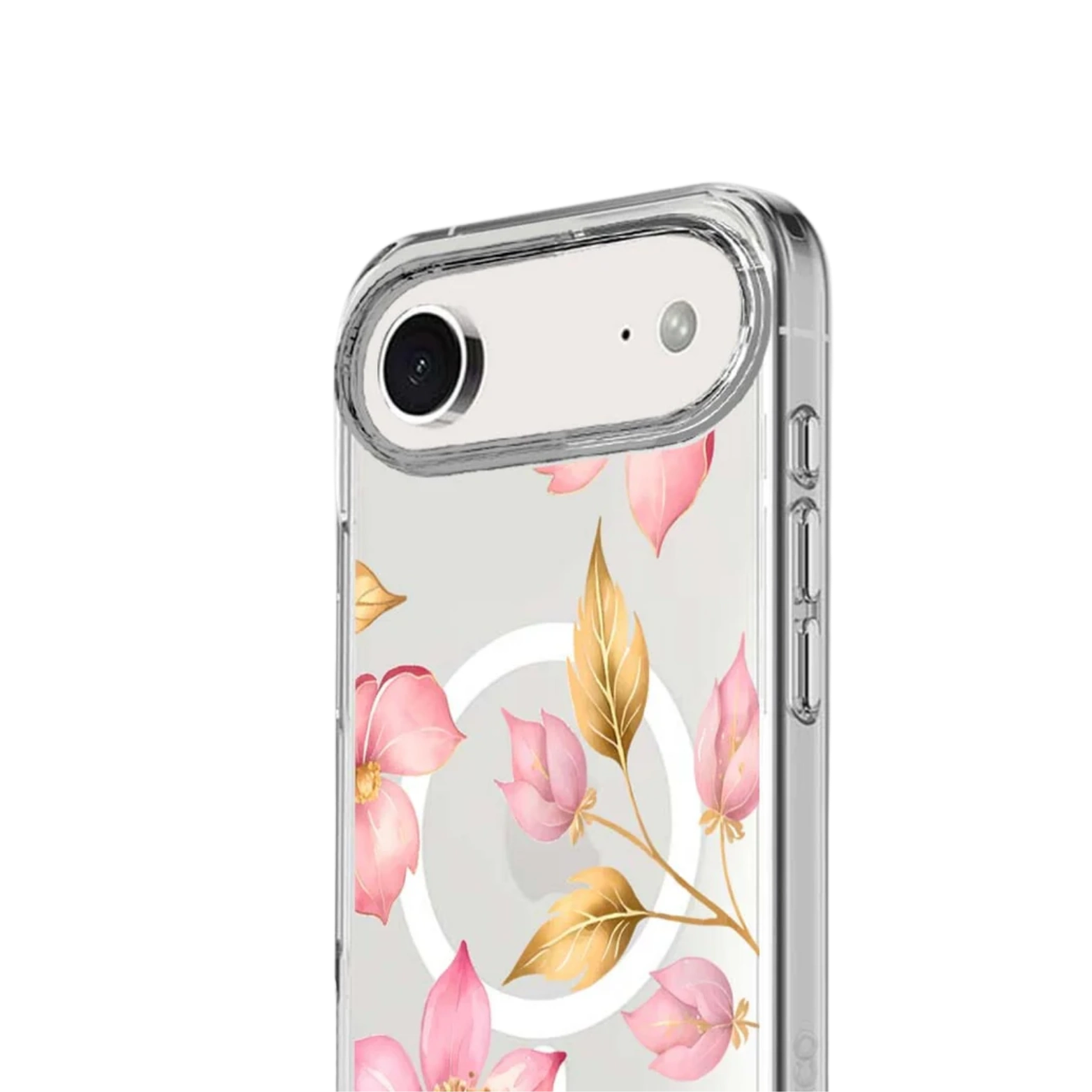 iPhone Air Pink Wildflower Clear Case With MagSafe