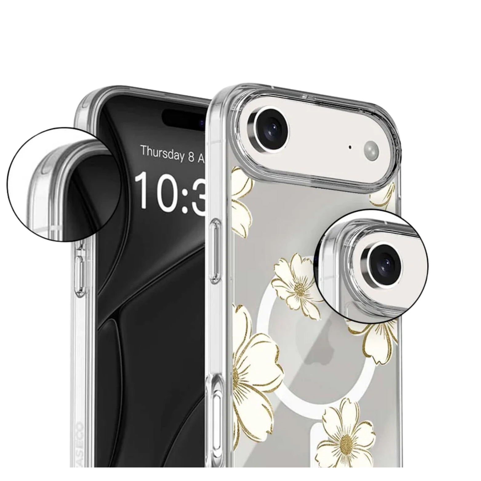 iPhone Air Gold Flower Clear Case With MagSafe