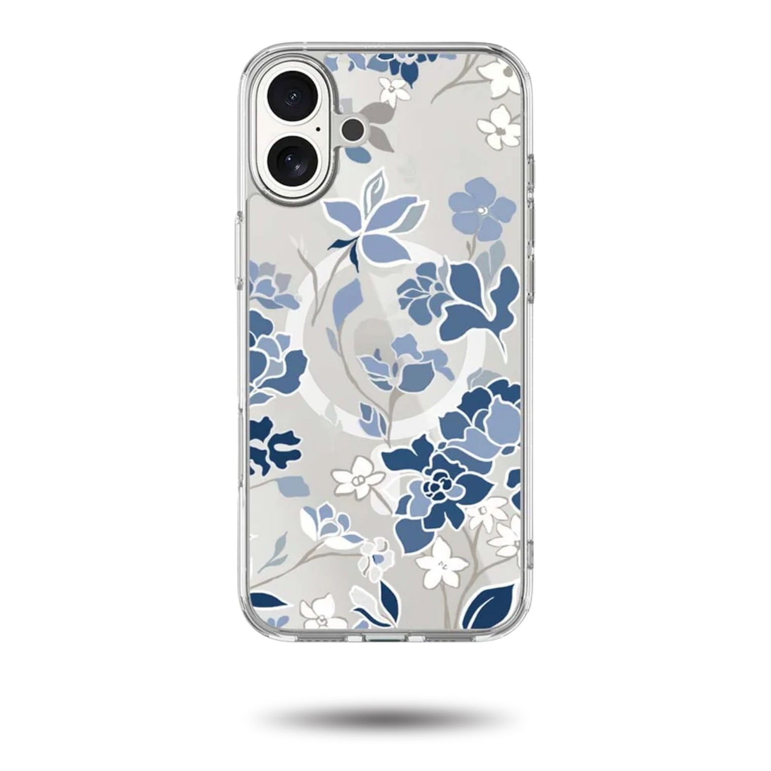 MagSafe iPhone 17 Blue Pattern Clear Case