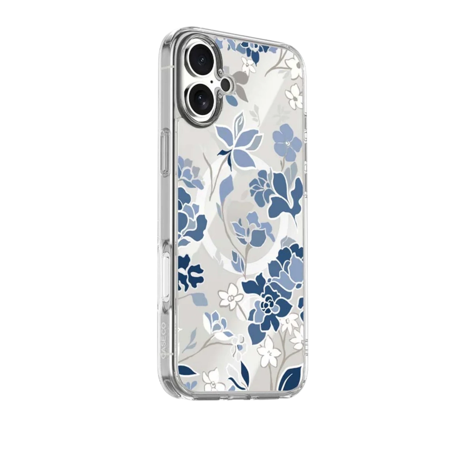 MagSafe iPhone 17 Blue Pattern Clear Case