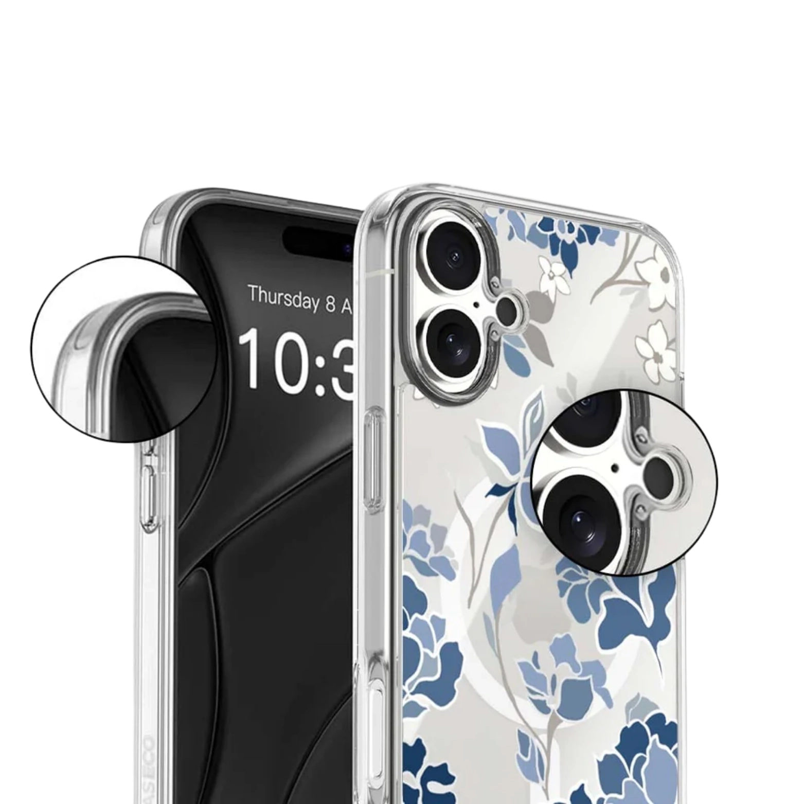 MagSafe iPhone 17 Blue Pattern Clear Case