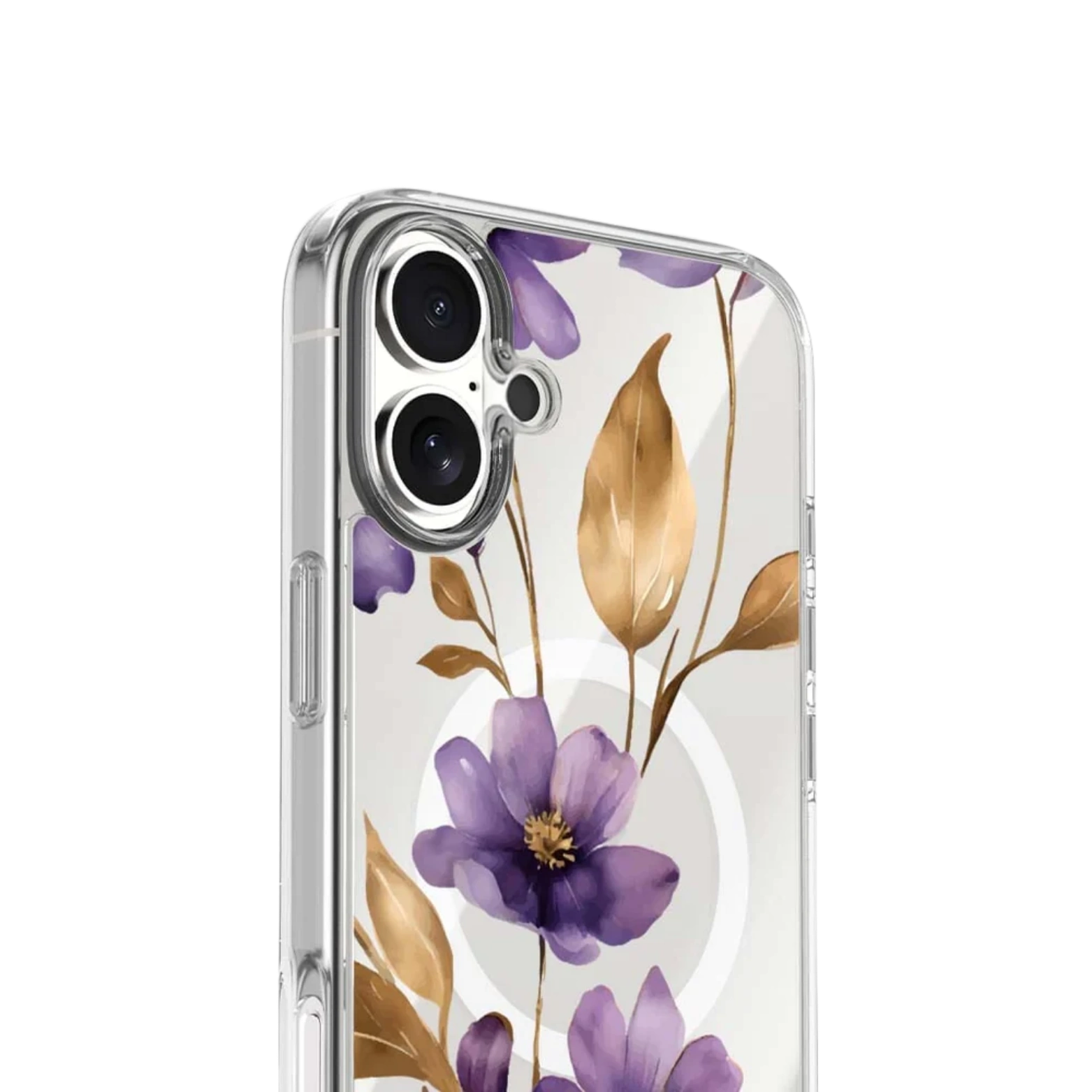 MagSafe iPhone 17 Purple Wildflower Clear Case