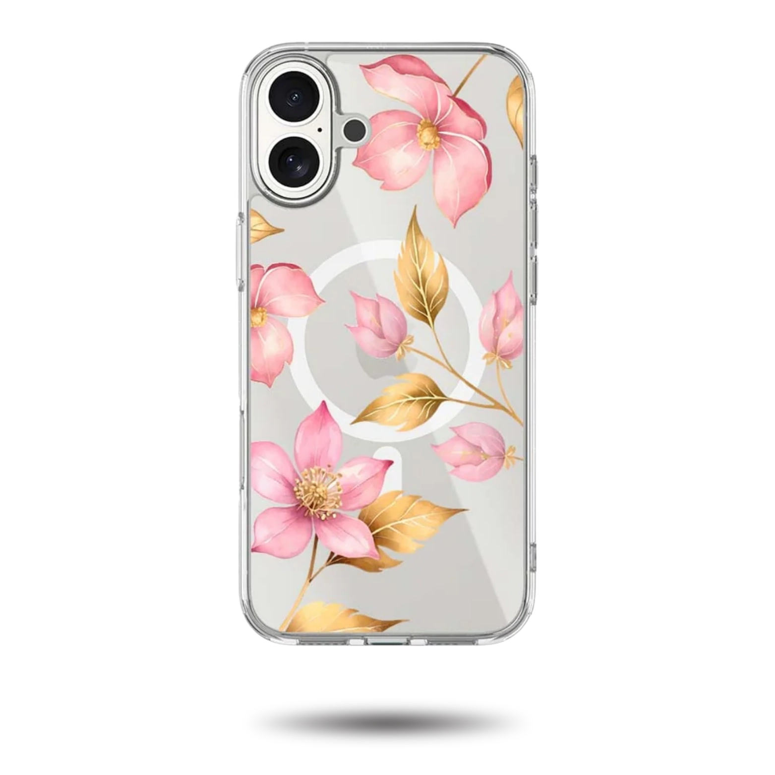 MagSafe iPhone 17 Pink Wildflower Clear Case