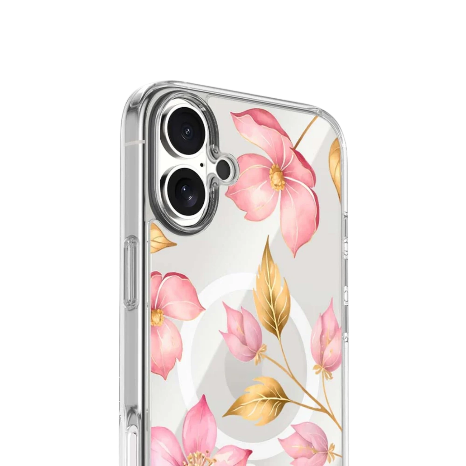 MagSafe iPhone 17 Pink Wildflower Clear Case