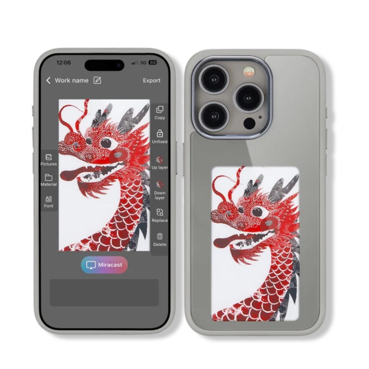 iPhone 15 Pro Max Case with NFC Display - Hybrid Silicone