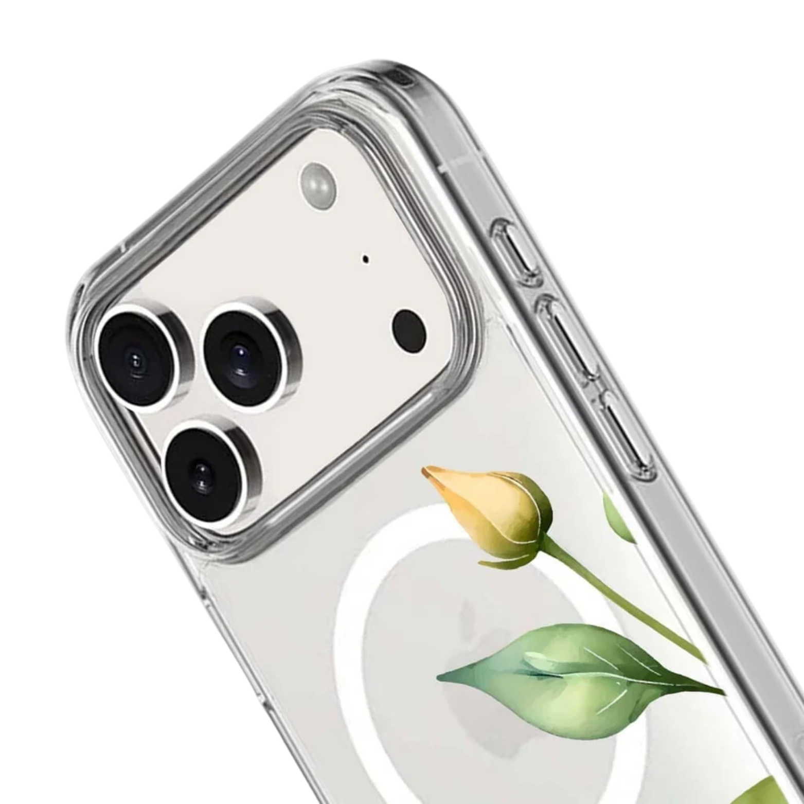 MagSafe iPhone 17 Pro Yellow Wildflower Clear Case