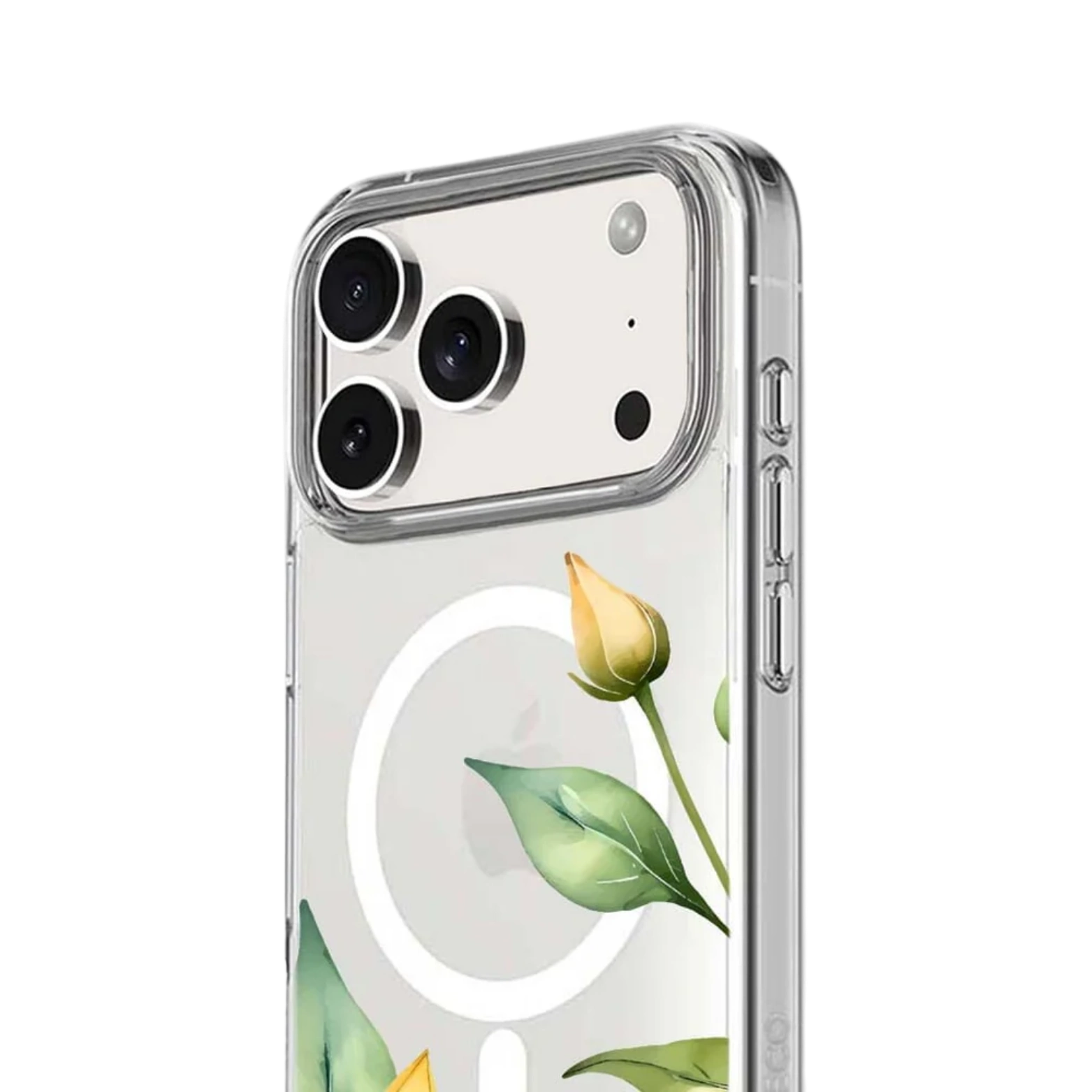 MagSafe iPhone 17 Pro Yellow Wildflower Clear Case