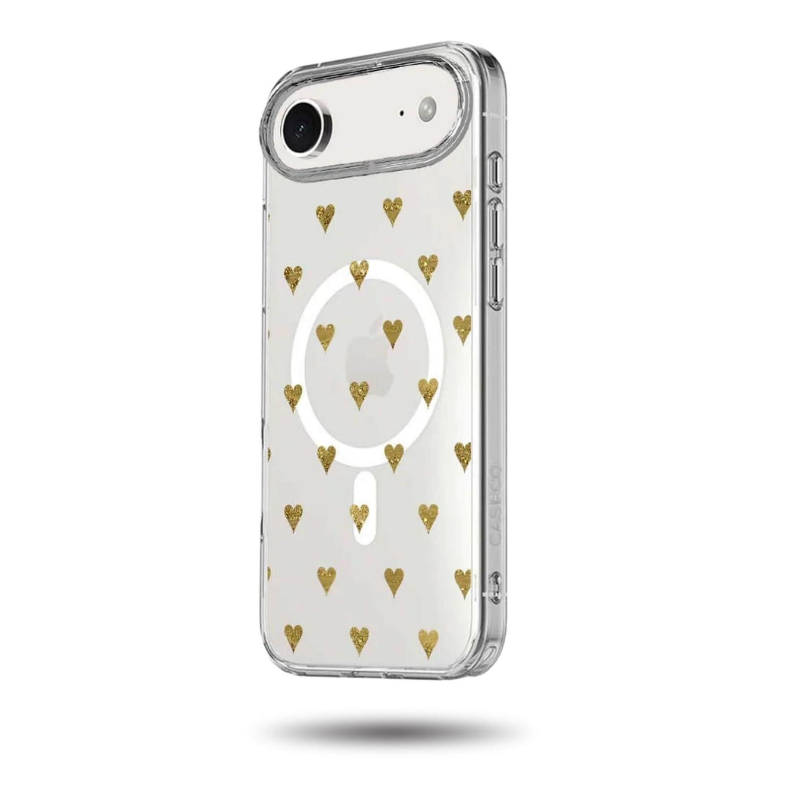 MagSafe iPhone Air Gold Hearts Clear Case