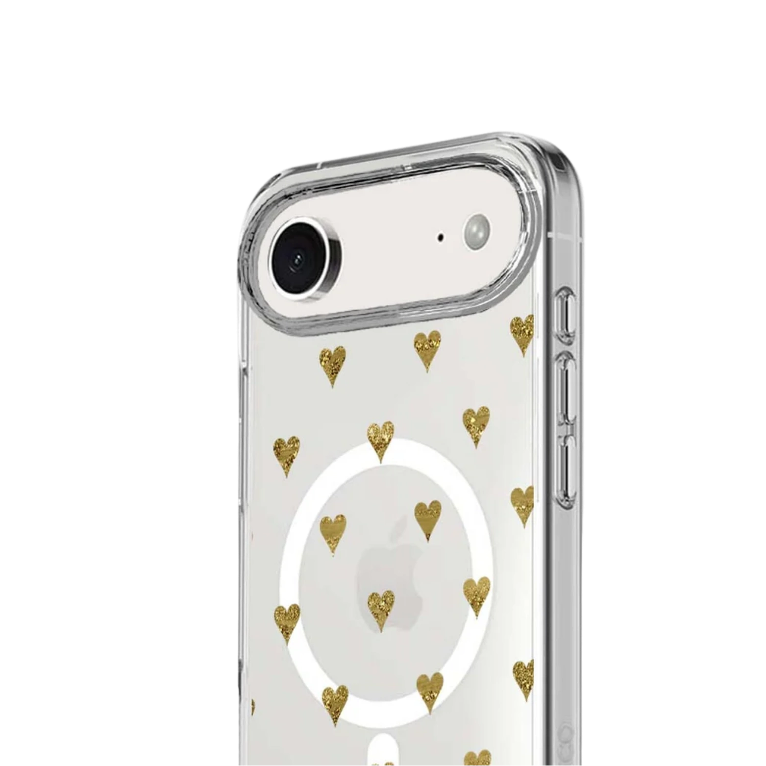 MagSafe iPhone Air Gold Hearts Clear Case