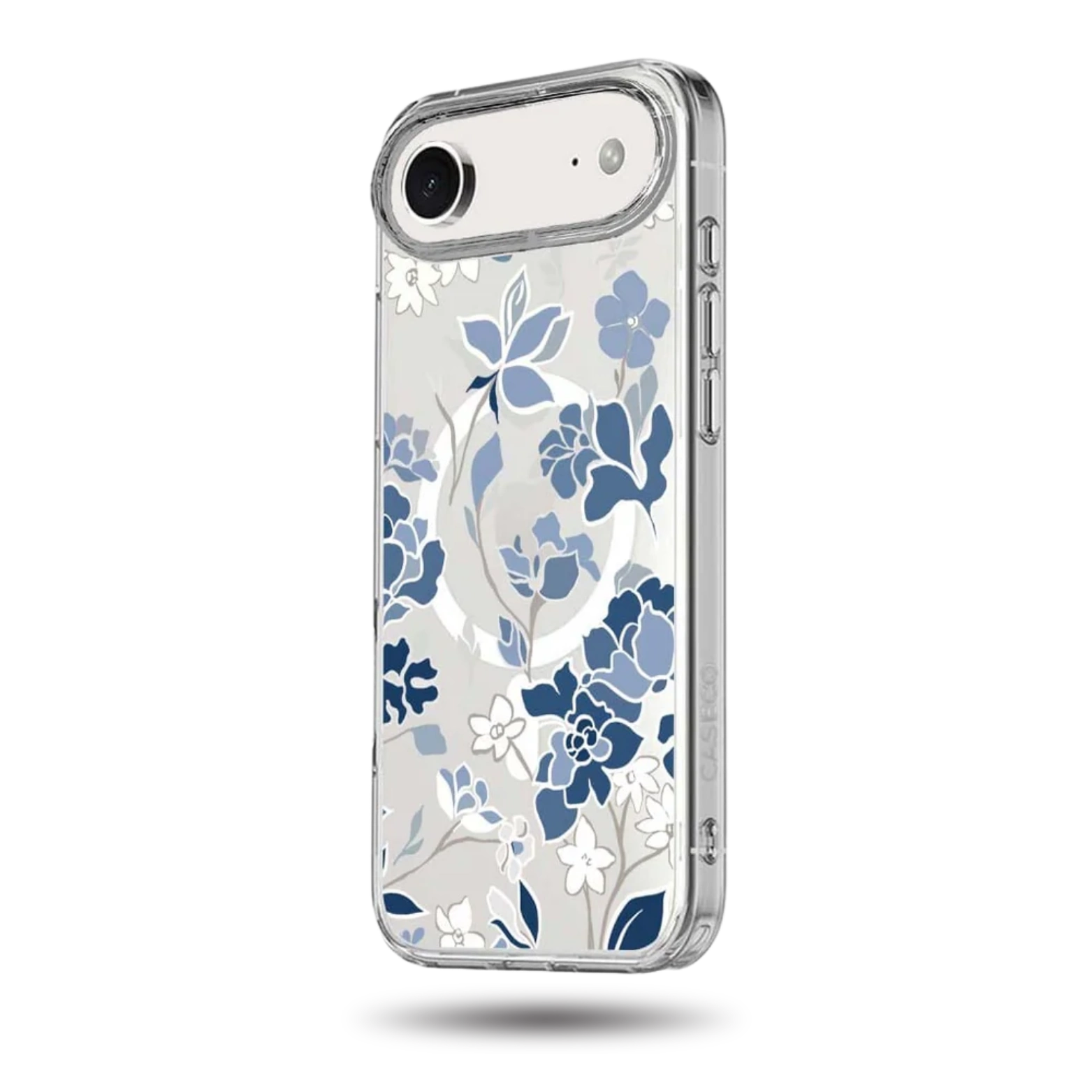 iPhone Air Blue Pattern Clear Case With MagSafe