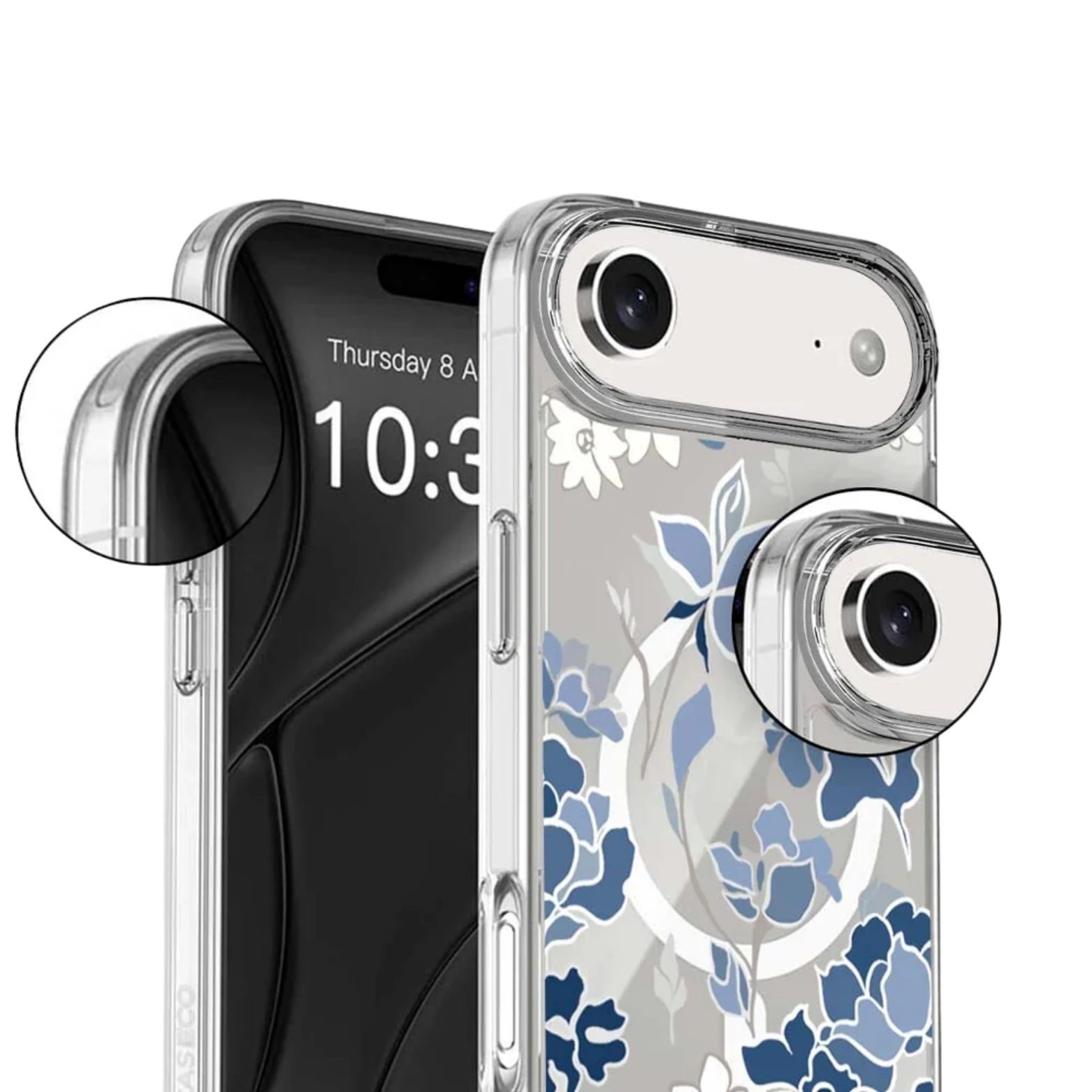 iPhone Air Blue Pattern Clear Case With MagSafe