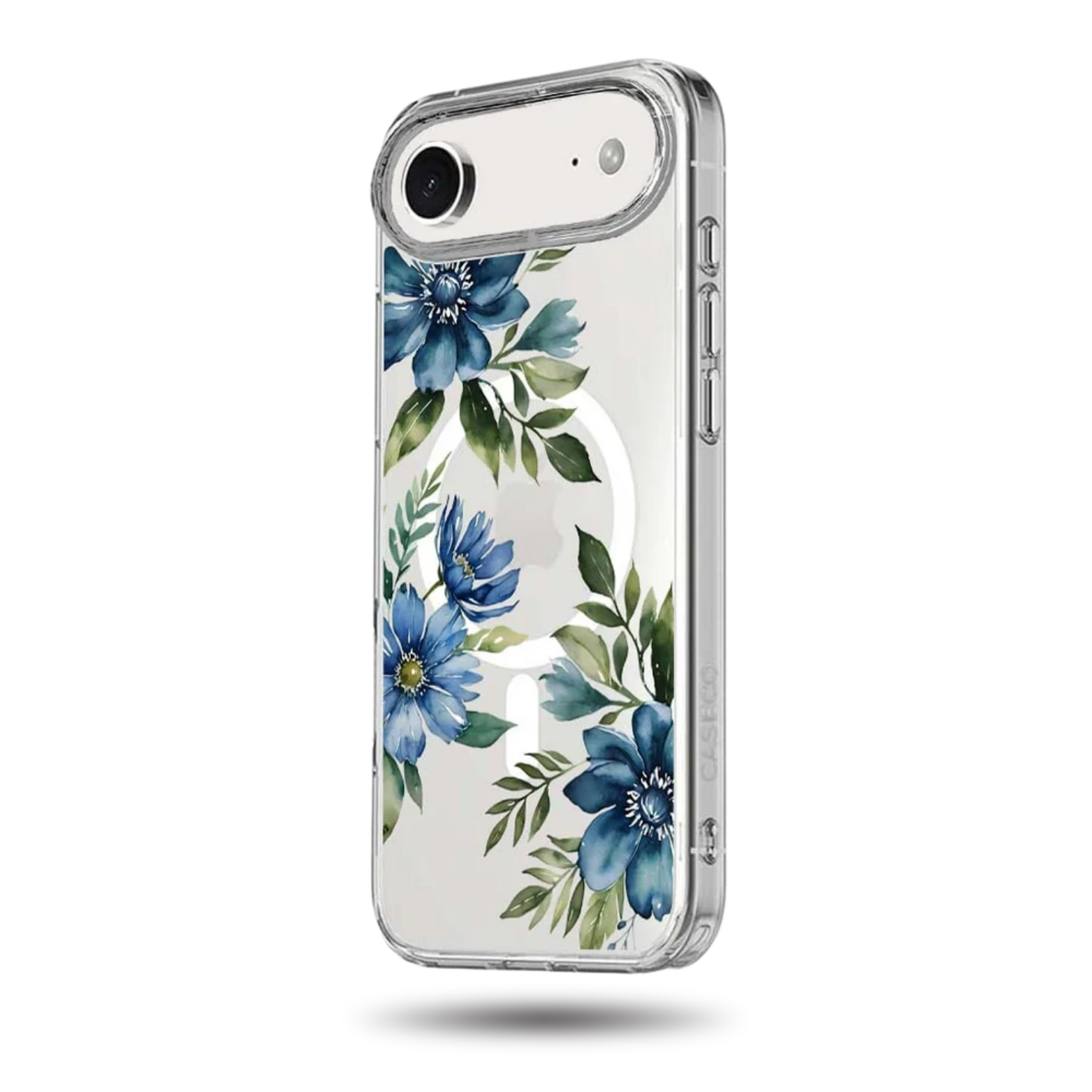 iPhone Air Blue Floral Clear Case With MagSafe