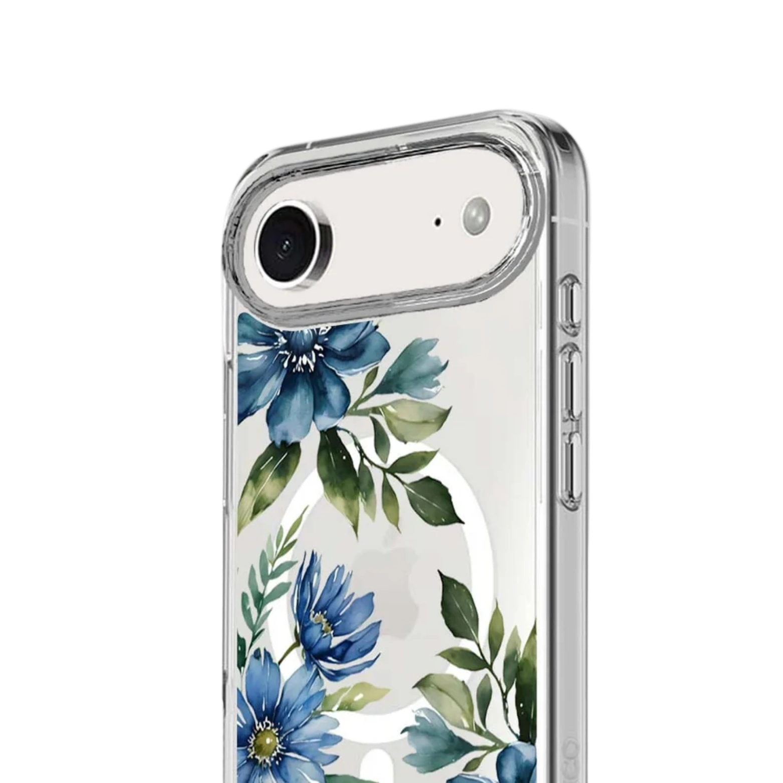 iPhone Air Blue Floral Clear Case With MagSafe
