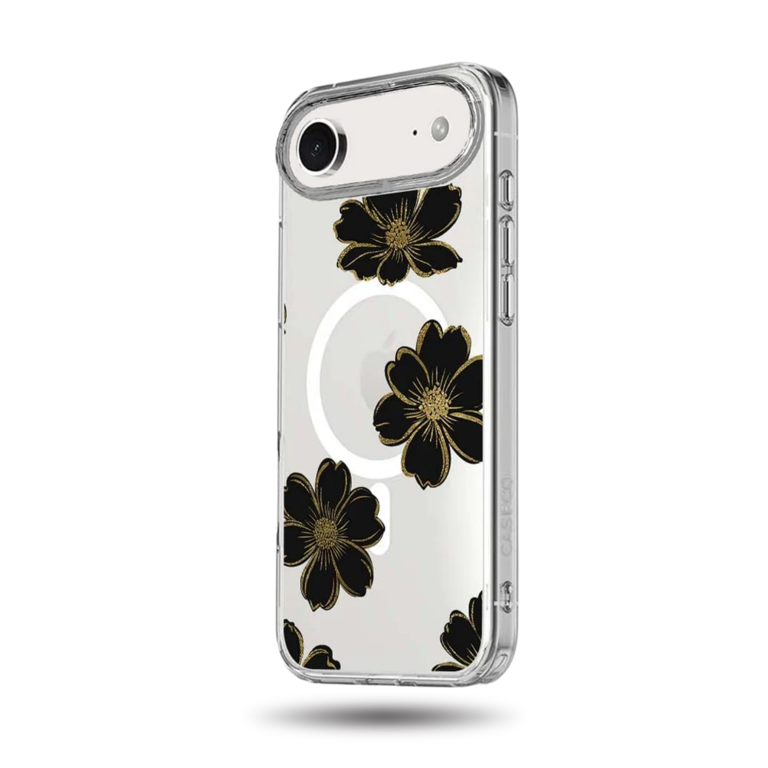 iPhone Air Black Flower Clear Case With MagSafe