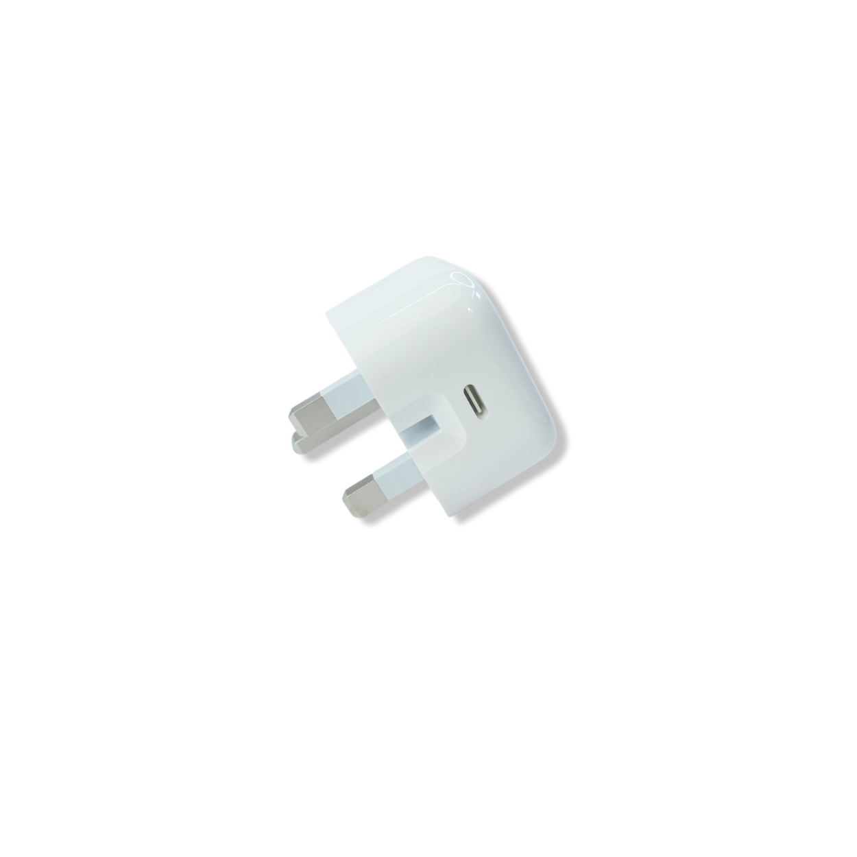 Angled photo of Apple 20W USB-C wall charger compact design
