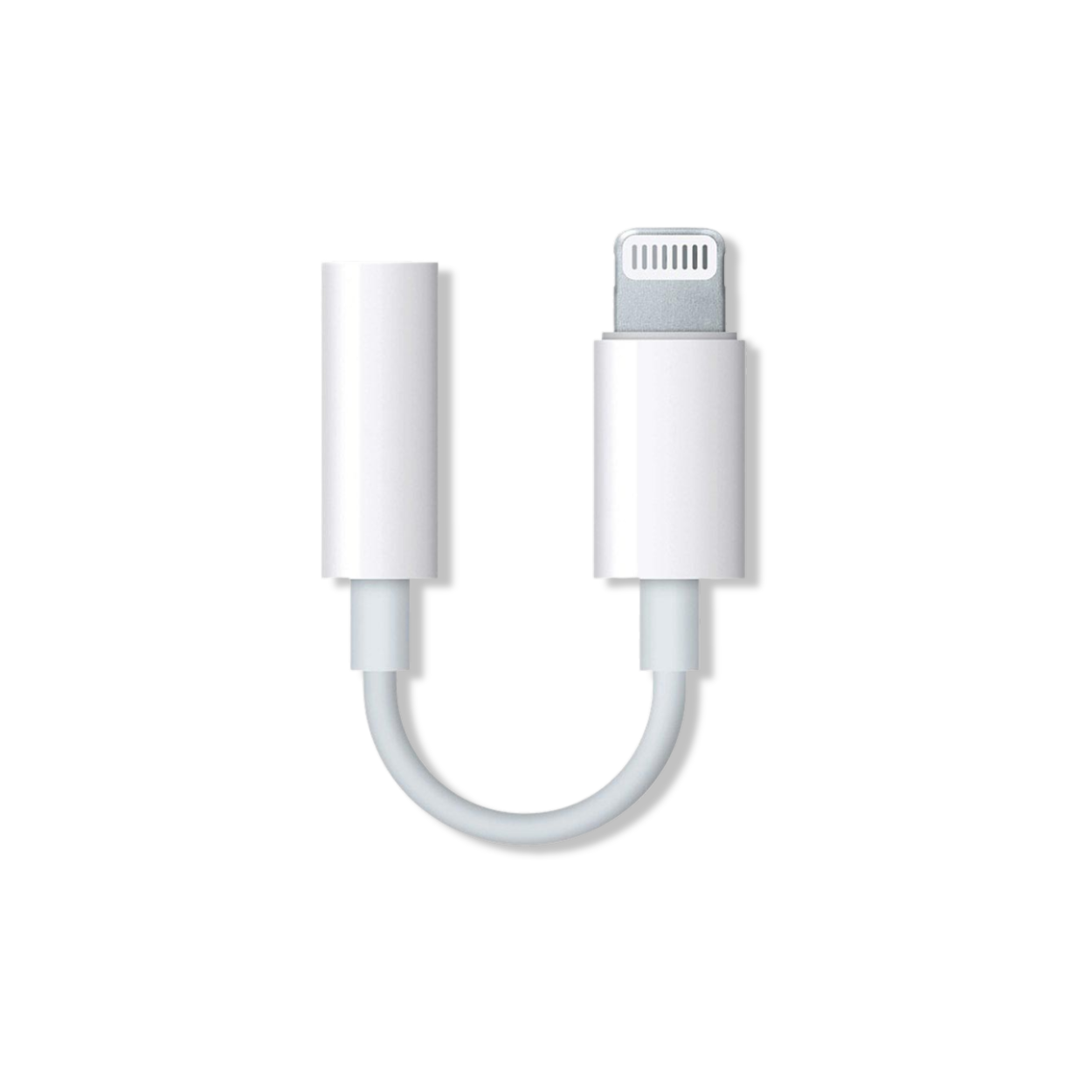 Angled close-up of Apple Lightning to 3.5 mm audio adapter