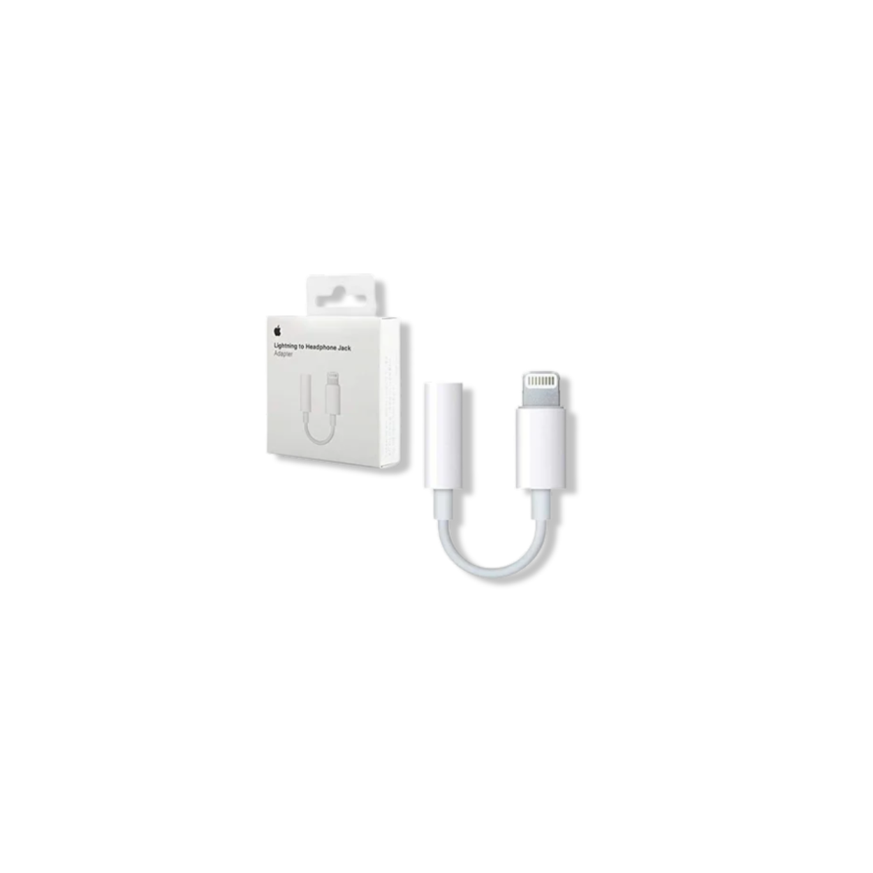 Retail box and cable of Apple Lightning to 3.5 mm Headphone Jack Adapter