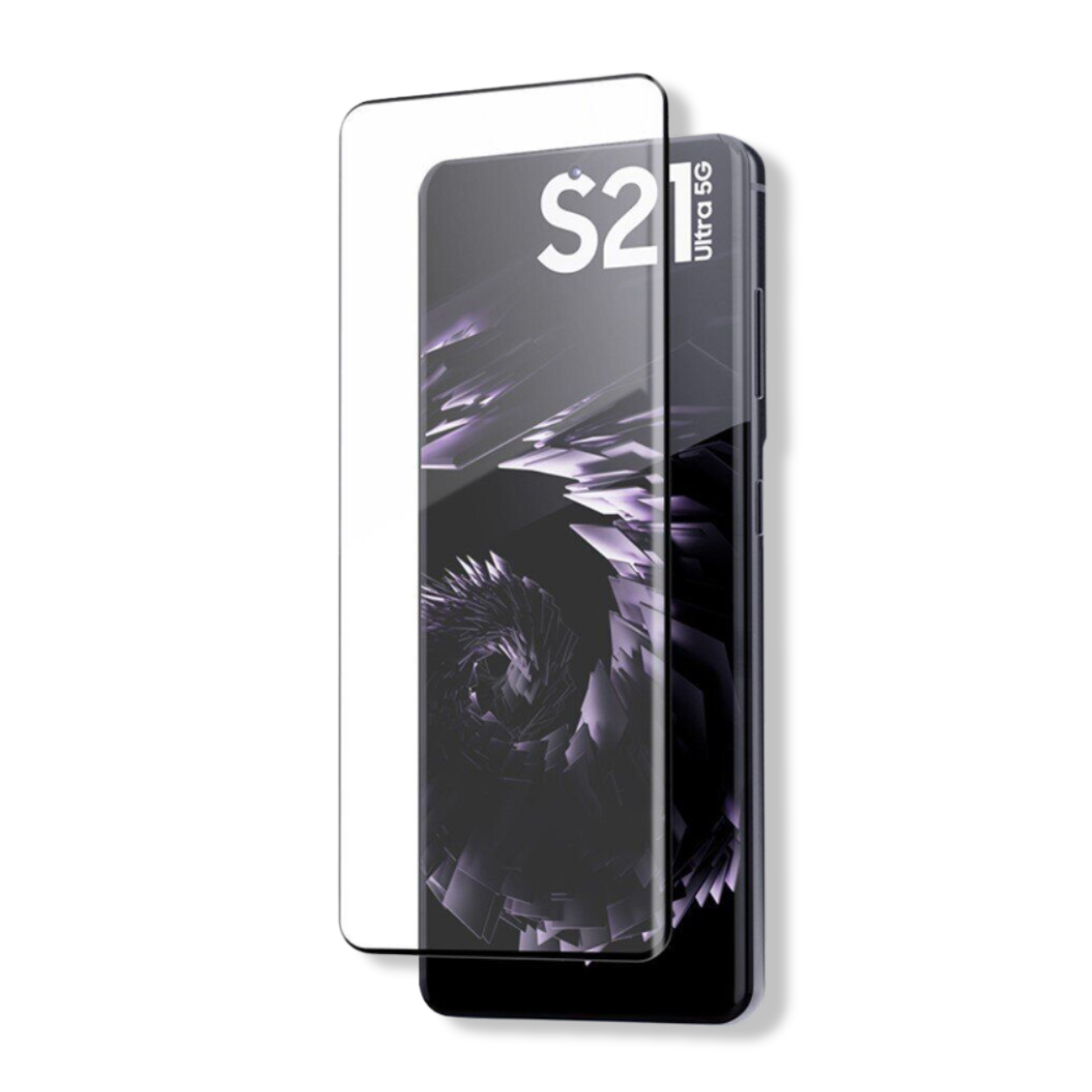 Installing tempered glass on Samsung Galaxy S21 Ultra with bubble-free alignment