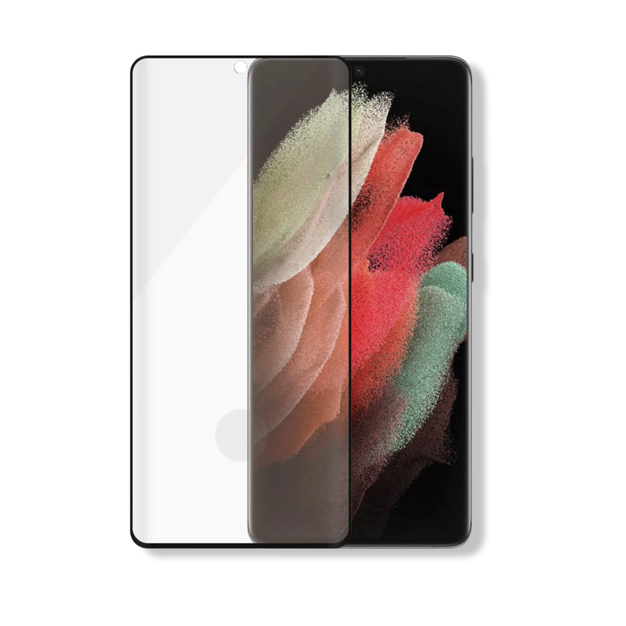 Galaxy S21 Ultra tempered glass screen protector with full front coverage