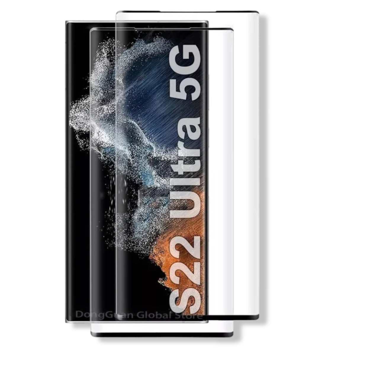 Galaxy S22 Ultra tempered glass screen protector with full front coverage