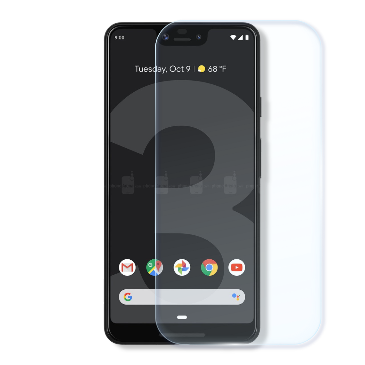  Google Pixel 3 XL screen protector with cleaning wipes and dust stickers for easy, bubble-free installation.
