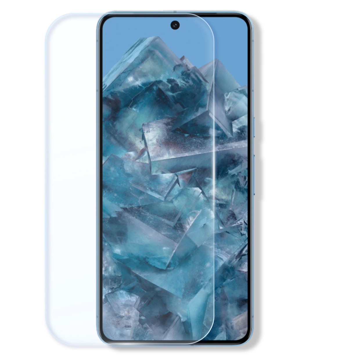 Google Pixel 8 Pro screen protector with cleaning wipes and dust stickers for easy, bubble-free installation.