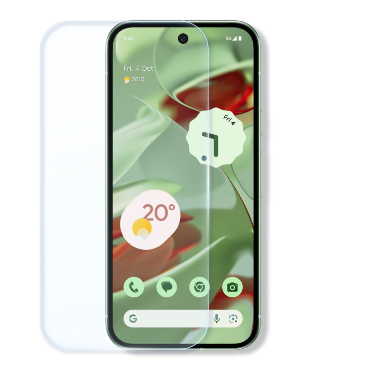 Google Pixel 9 screen protector with cleaning wipes and dust stickers for easy, bubble-free installation.