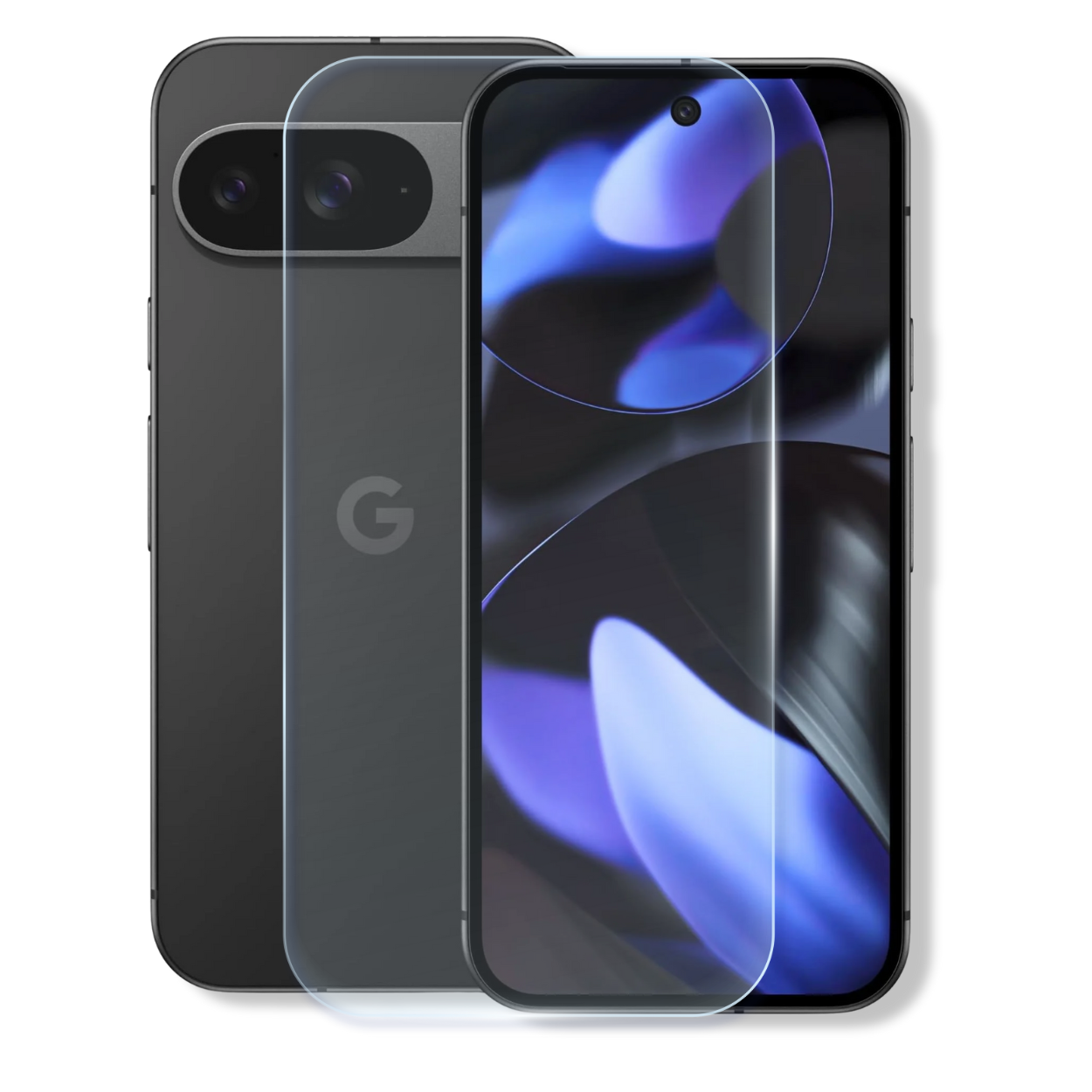 Google Pixel 9 tempered glass screen protector with edge-to-edge full coverage and 9H scratch resistance.