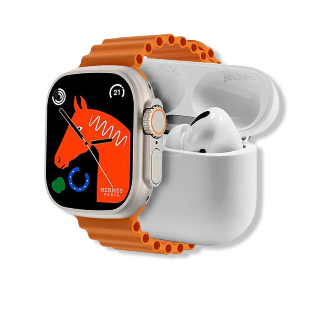 i20 Ultra 2 Max Suit Watch with 2.0-inch HD full-touch display showing customizable watch face.