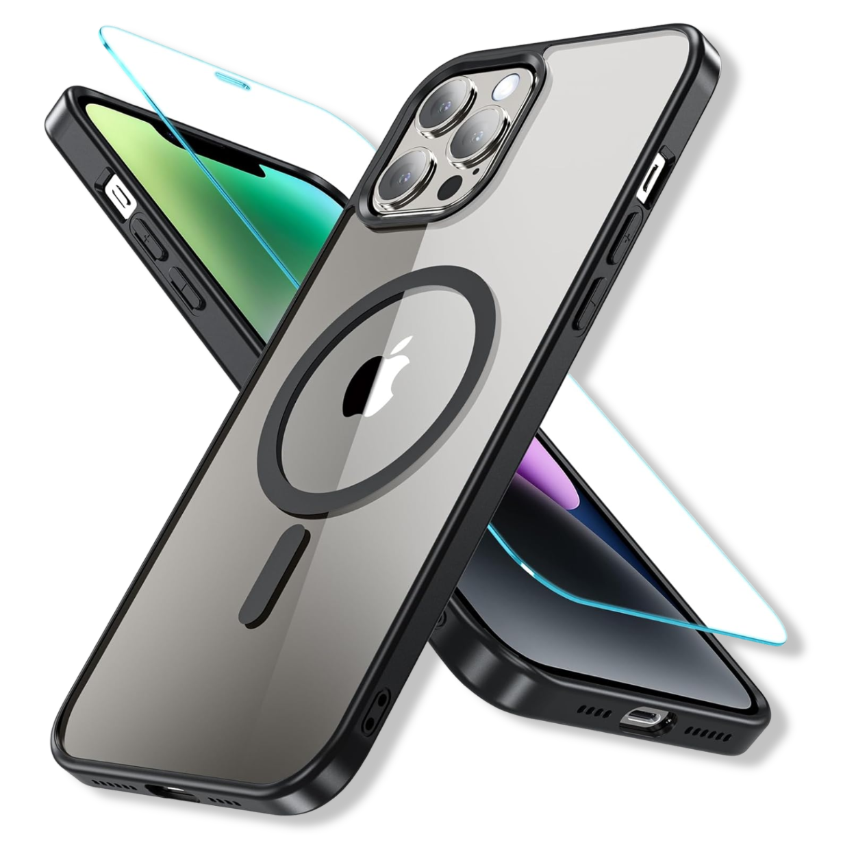  iPhone 12 Pro Max tempered glass screen protector with edge-to-edge full coverage and 9H scratch resistance.