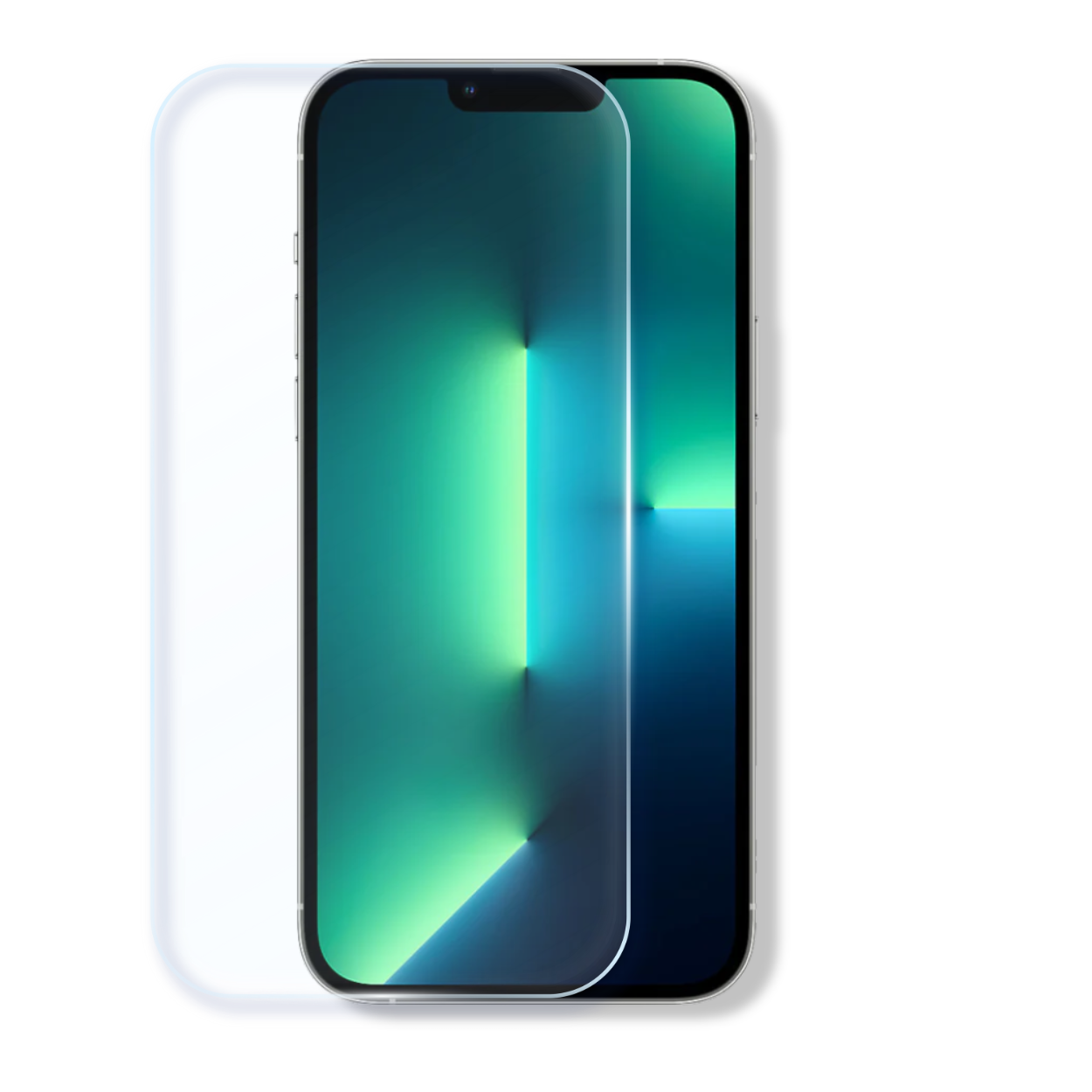  iPhone 13 Pro Max screen protector with cleaning wipes, dust stickers, and guide tools for bubble-free install.