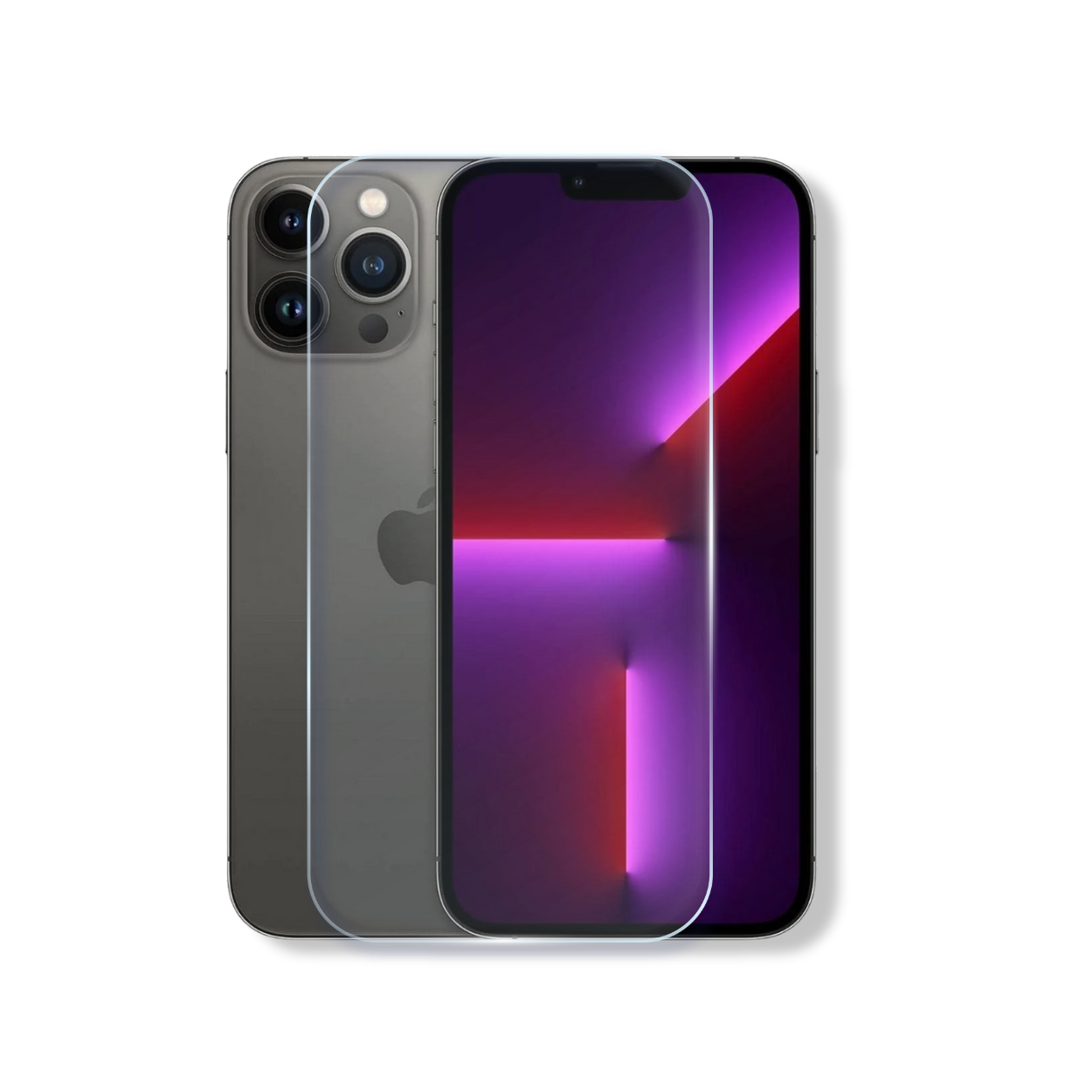 iPhone 13 Pro Max tempered glass screen protector with edge-to-edge full coverage and 9H scratch resistance