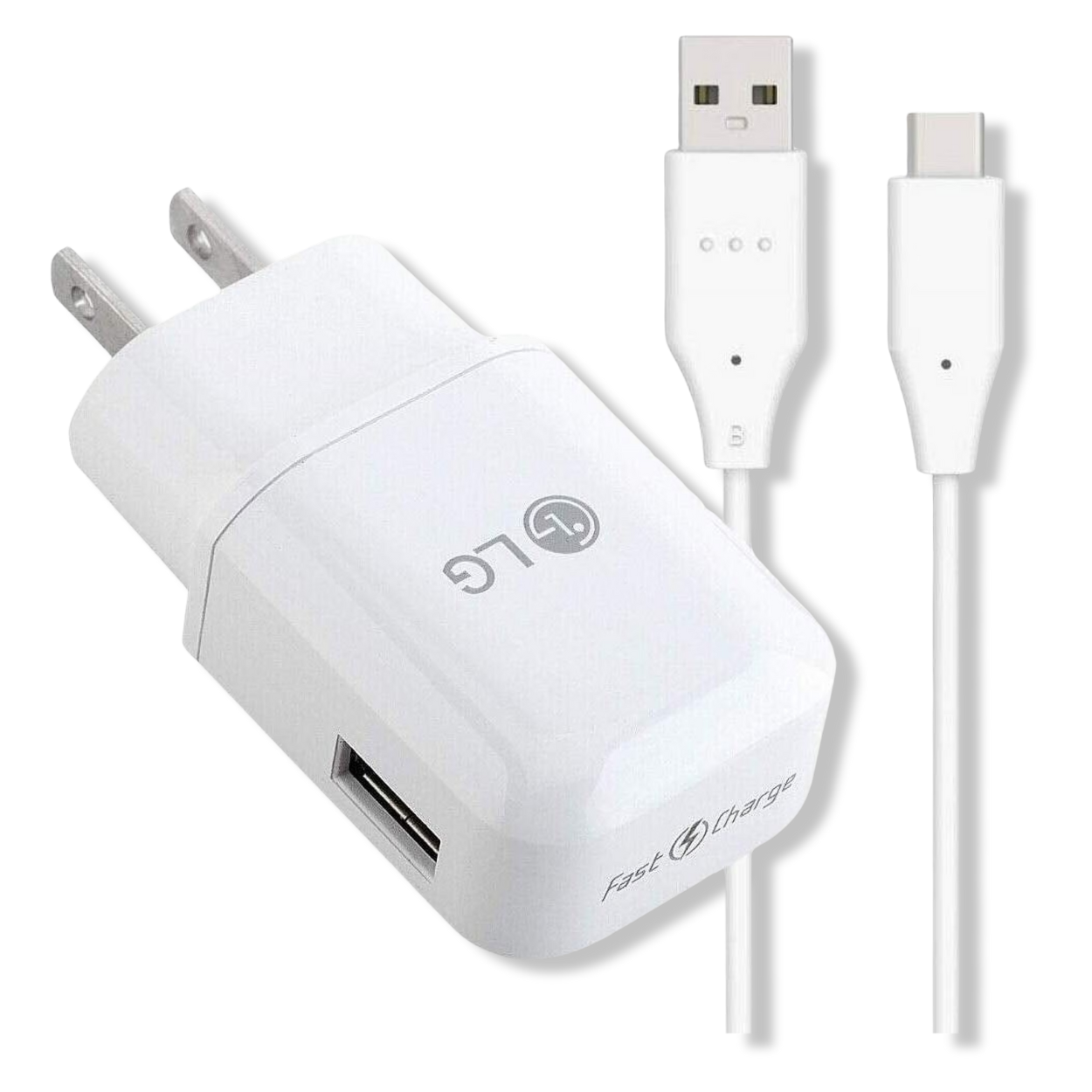 Front view of LG 25W Original USB-C PD fast charging wall adapter