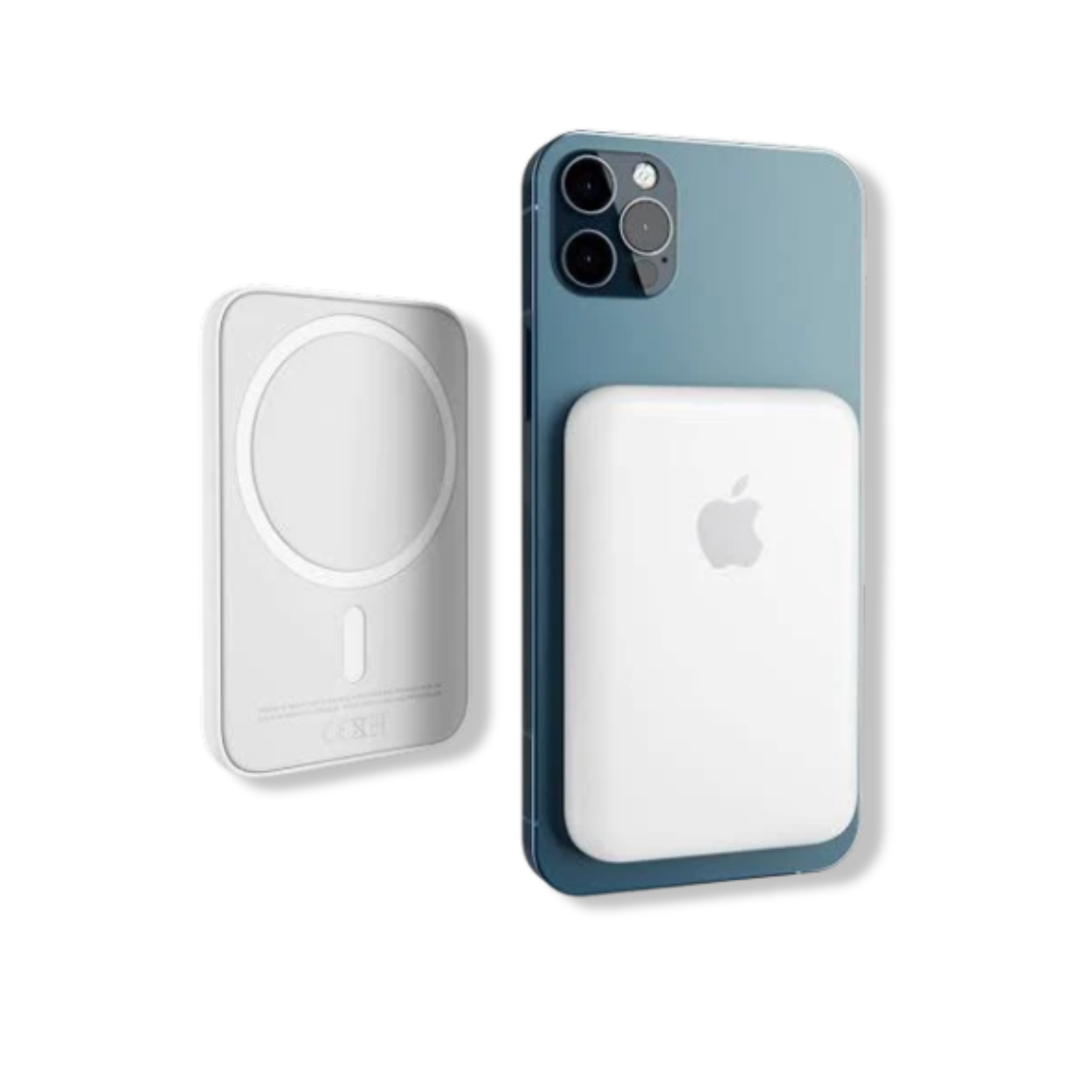 MagSafe-compatible 5000mAh magnetic battery pack in black, slim pocket design.