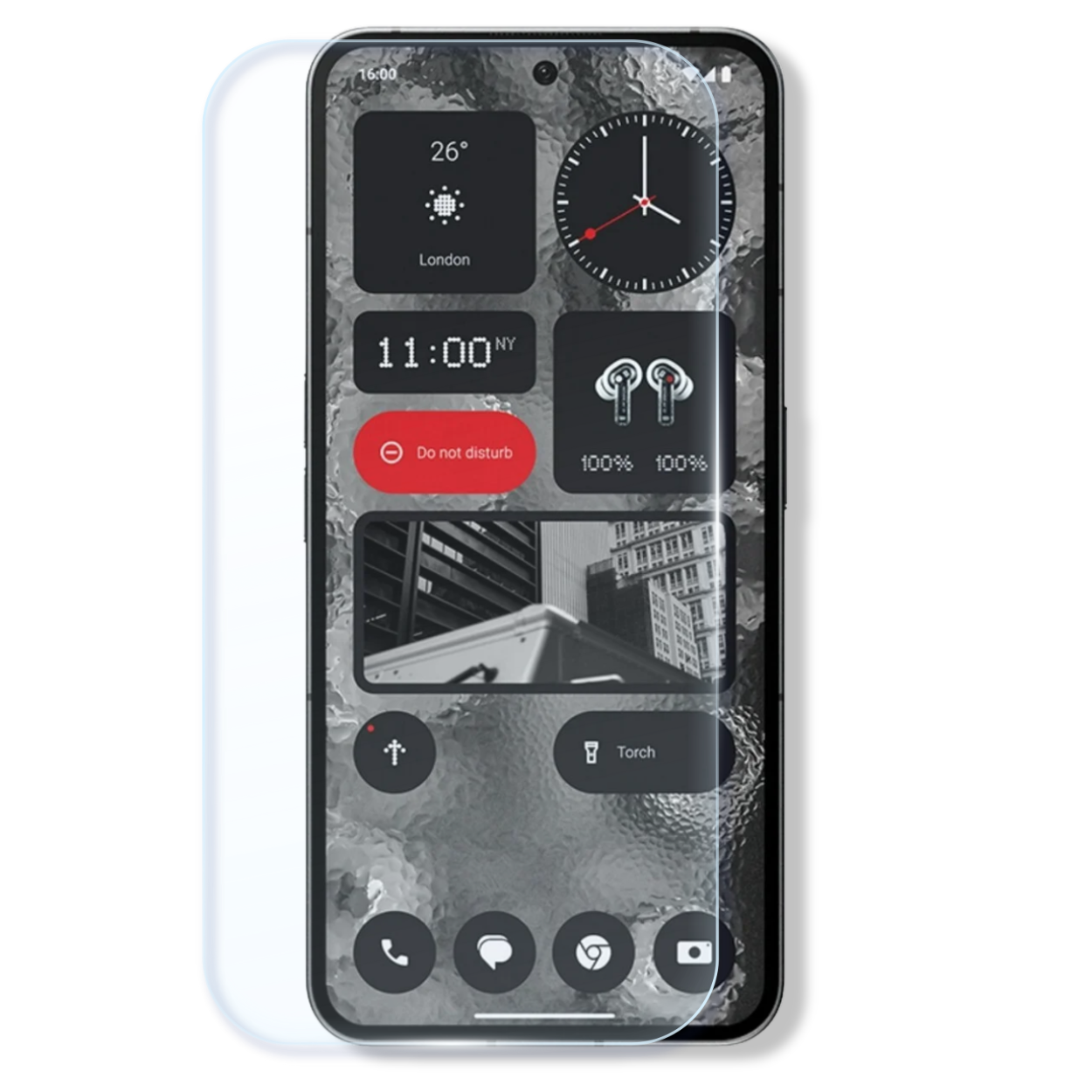 Nothing Phone 2 screen protector with cleaning wipes and dust stickers for easy, bubble-free installation.