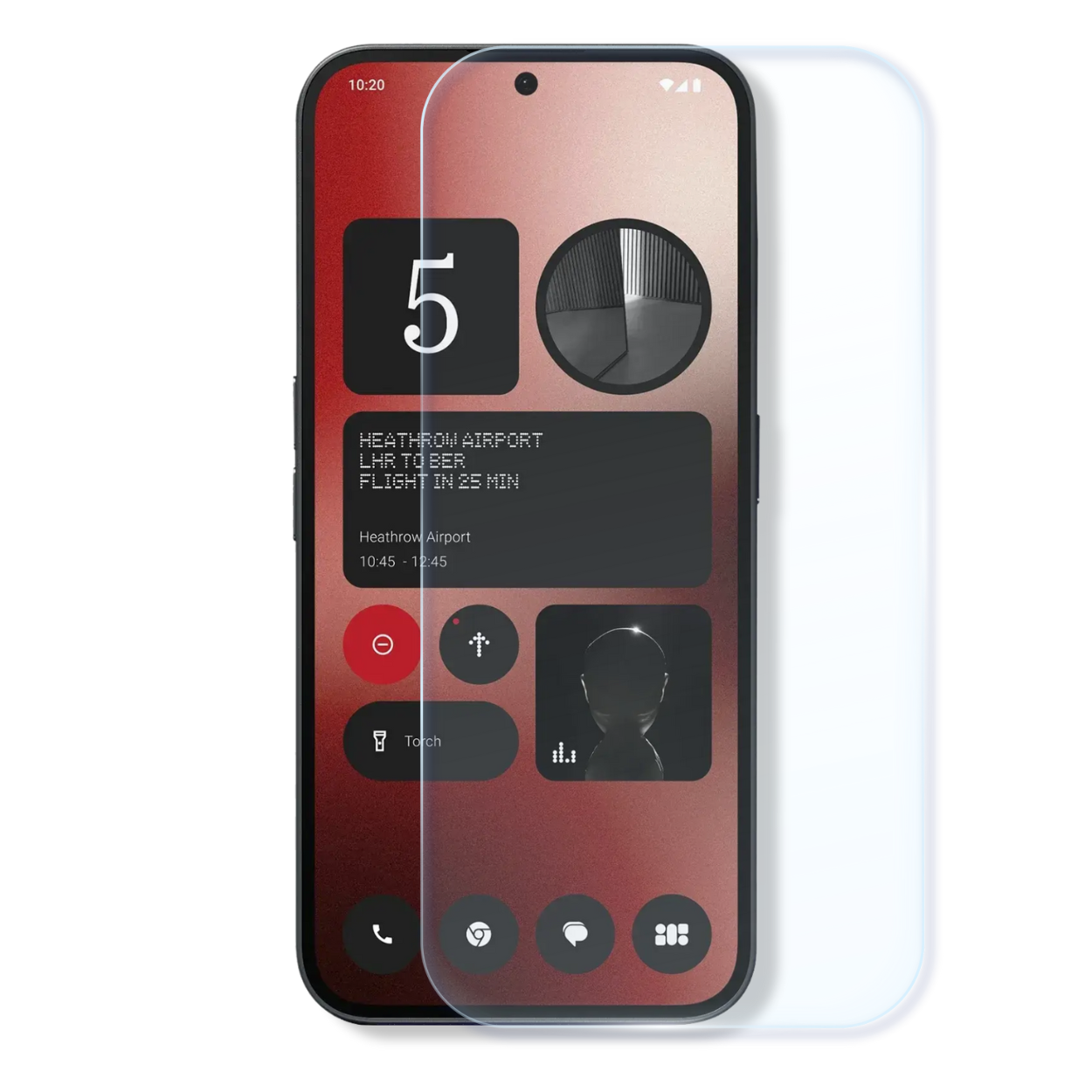 Nothing Phone 2a screen protector with cleaning wipes and dust stickers for easy, bubble-free installation.