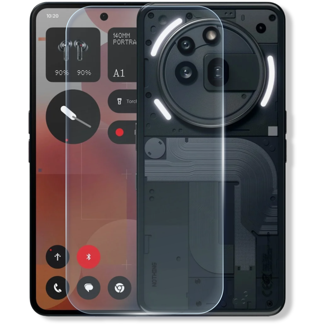 Nothing Phone 3a Pro tempered glass screen protector with edge-to-edge full coverage and 9H scratch resistance.