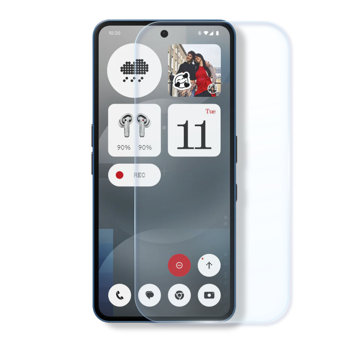 Nothing Phone 3a tempered glass screen protector with cleaning wipes and dust stickers for easy, bubble-free installation.