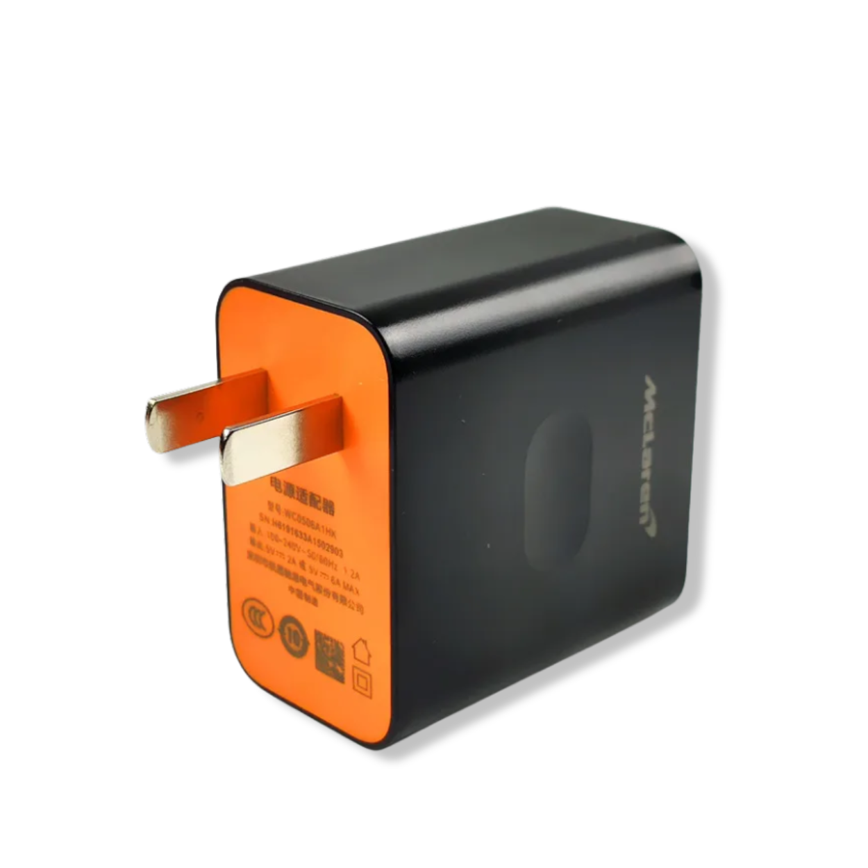  Angled close-up of OnePlus Warp Charge 30W wall charger (McLaren edition)