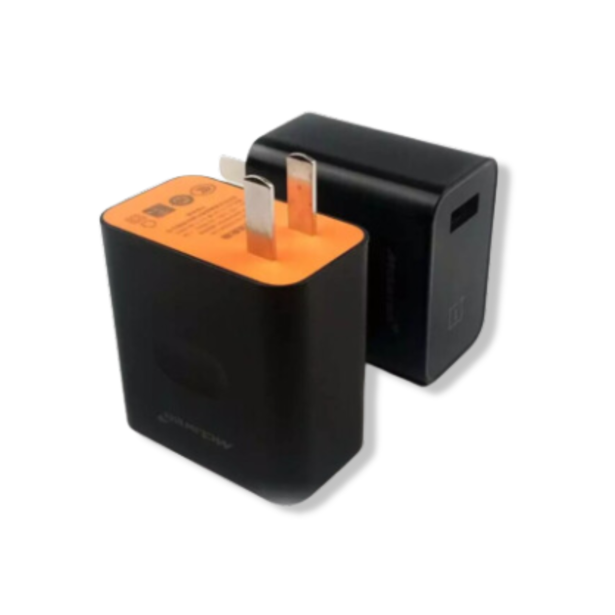 OnePlus Warp Charge 30W adapter on desk charging a OnePlus smartphone