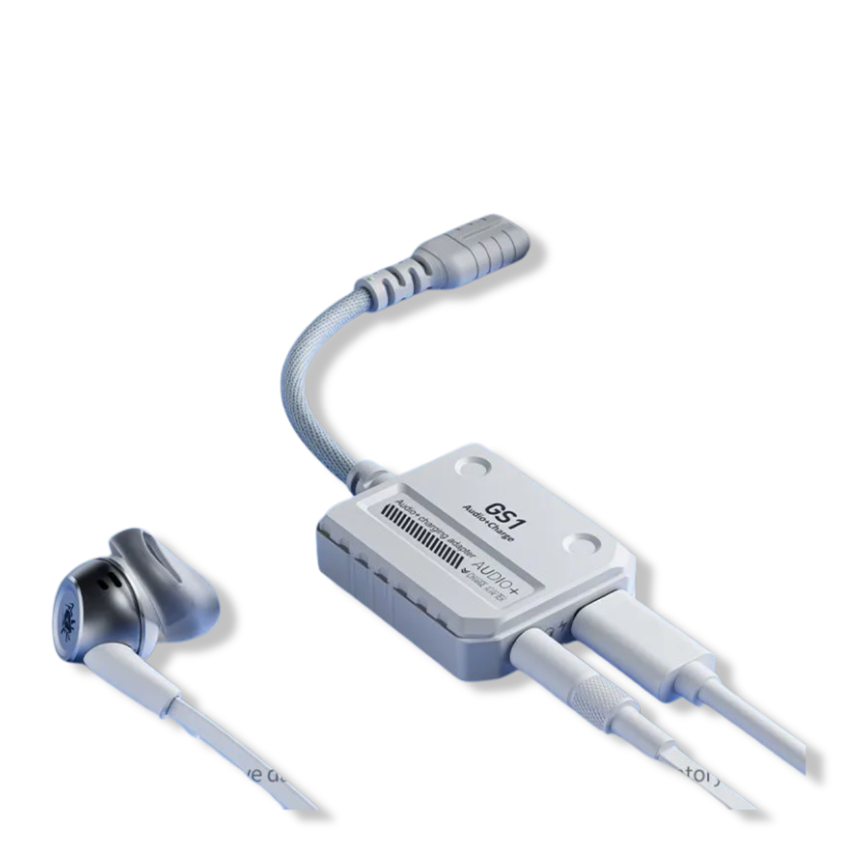  Retail box and cable of Plextone GS Type-C fast charging gaming adapter