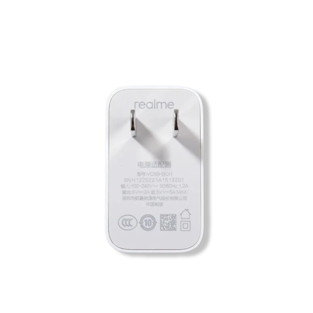 Retail box of original realme 30W VOOC adapter, cable not included