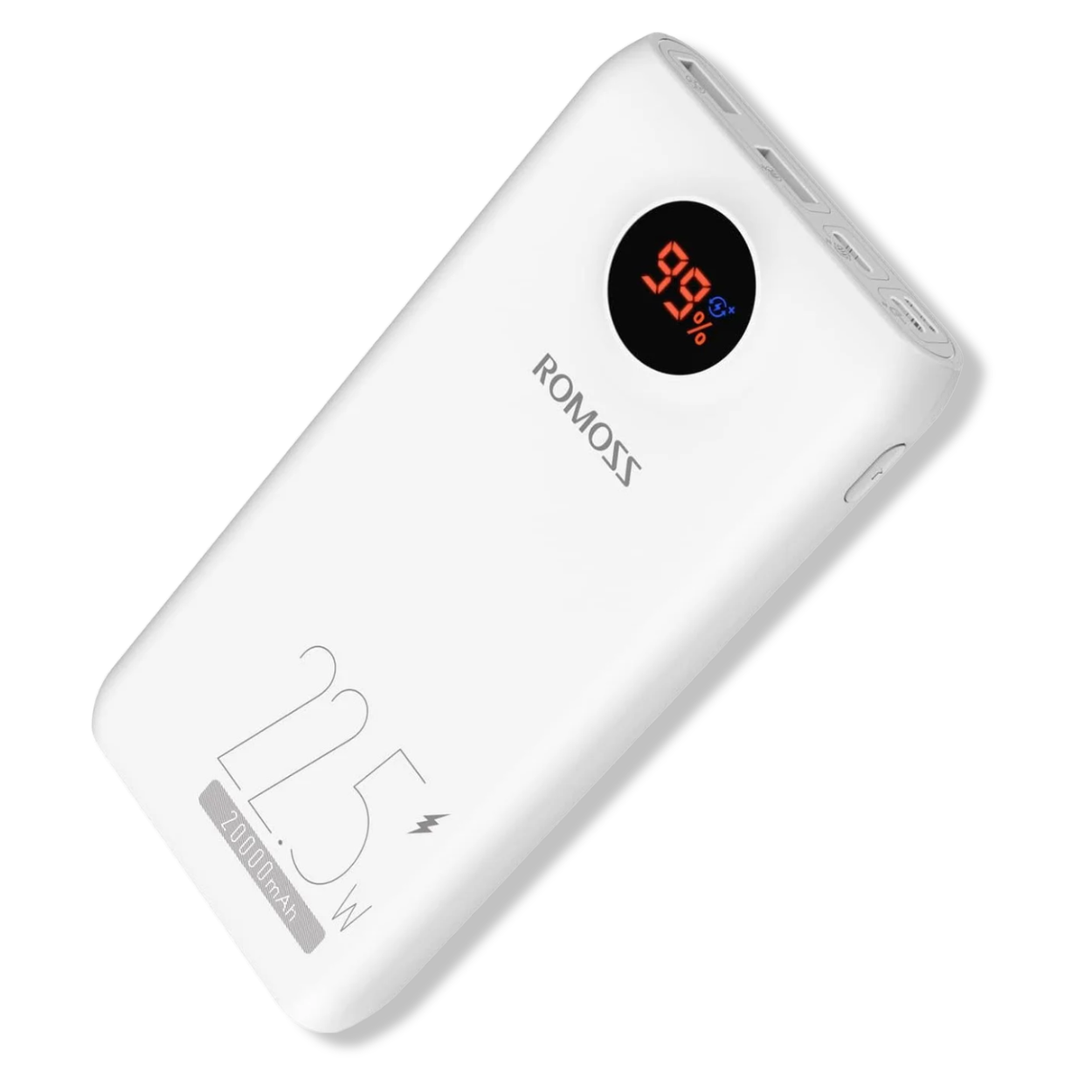 Original ROMOSS SW20PF 20000mAh Power Bank 22.5W with LED display showing battery percentage