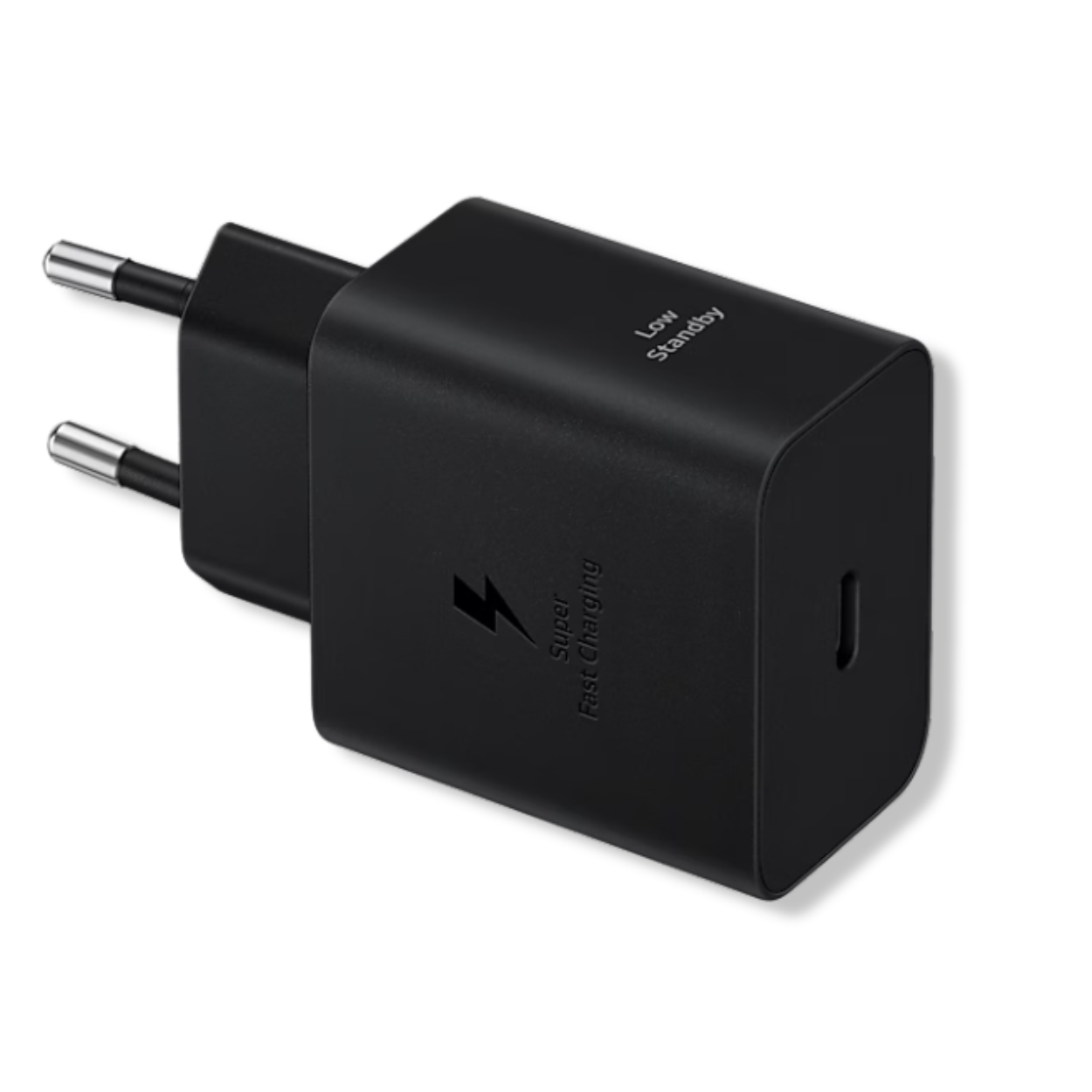 Retail box of genuine Samsung 45W Super Fast USB-C wall adapter